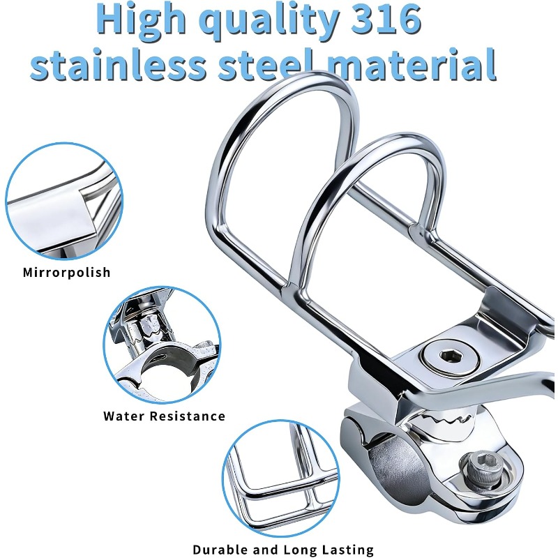 2개입 316 스테인리스 스틸 낚싯대 홀더 360도 회 - Fishing Kayak Rod Holder 리뷰 및 가격